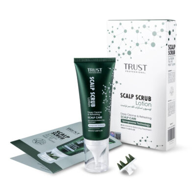 لوسیون اسکراب کف سر Trust برای پاکسازی عمقی پوست سر و رفع آلودگی‌ها و چربی اضافه