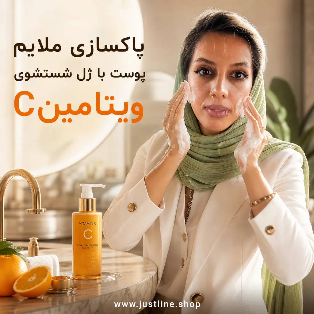 پاکسازی ملایم پوست با ژل شستشوی ویتامینC - جاست لاین